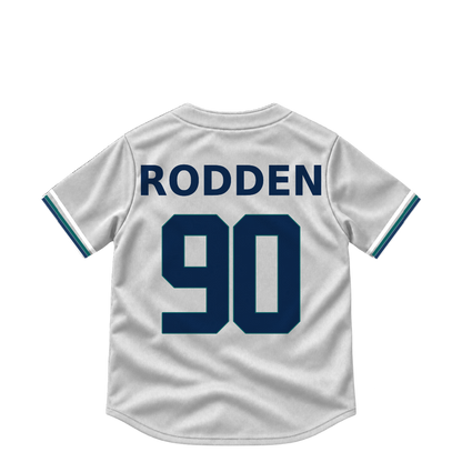 Seattle Mariners jersey keychain — Brock Rodden #90. Exact saved player artwork preview.