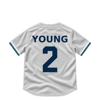 Seattle Mariners jersey keychain — Cole Young #2. Exact saved player artwork preview.
