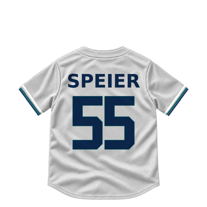 Seattle Mariners jersey keychain — Gabe Speier #55. Exact saved player artwork preview.