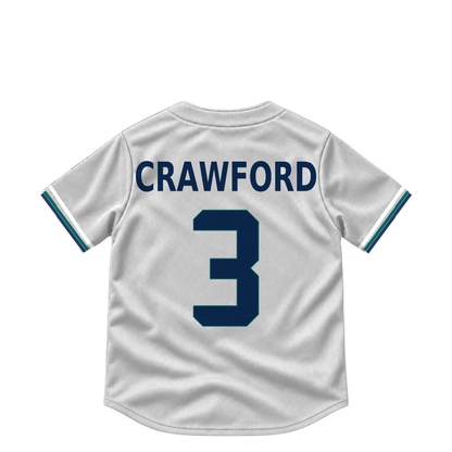 Seattle Mariners jersey keychain — J.P. Crawford #3. Exact saved player artwork preview.