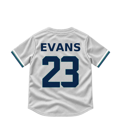 Seattle Mariners jersey keychain — Logan Evans #23. Exact saved player artwork preview.