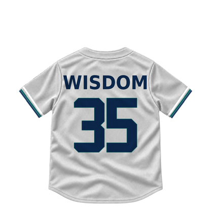 Seattle Mariners jersey keychain — Patrick Wisdom #35. Exact saved player artwork preview.
