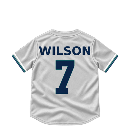 Seattle Mariners jersey keychain — Will Wilson #7. Exact saved player artwork preview.