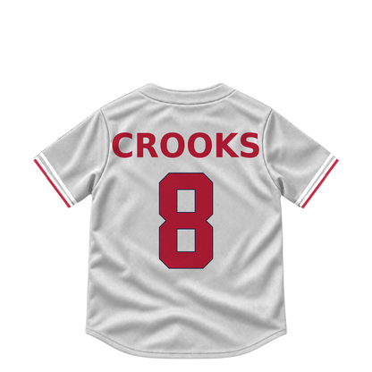 St. Louis Cardinals jersey keychain — Jimmy Crooks #8. Exact saved player artwork preview.