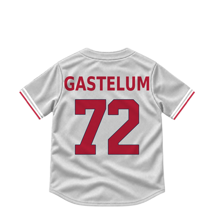 St. Louis Cardinals jersey keychain — Luis Gastelum #72. Exact saved player artwork preview.