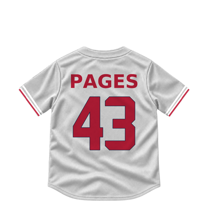 St. Louis Cardinals jersey keychain — Pedro Pages #43. Exact saved player artwork preview.