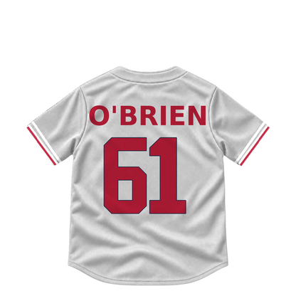 St. Louis Cardinals jersey keychain — Riley O'Brien #61. Exact saved player artwork preview.