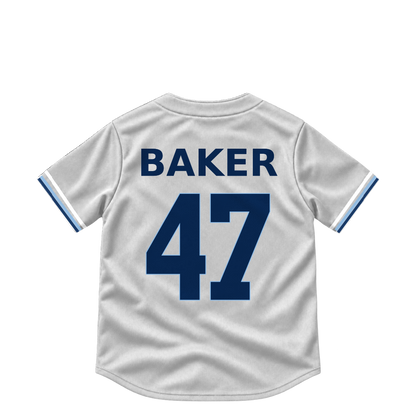 Tampa Bay Rays jersey keychain — Bryan Baker #47. Exact saved player artwork preview.