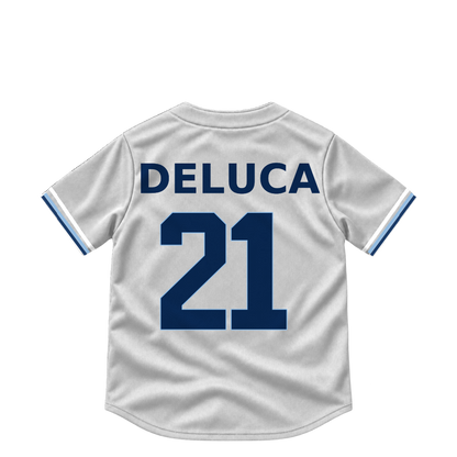 Tampa Bay Rays jersey keychain — Jonny DeLuca #21. Exact saved player artwork preview.