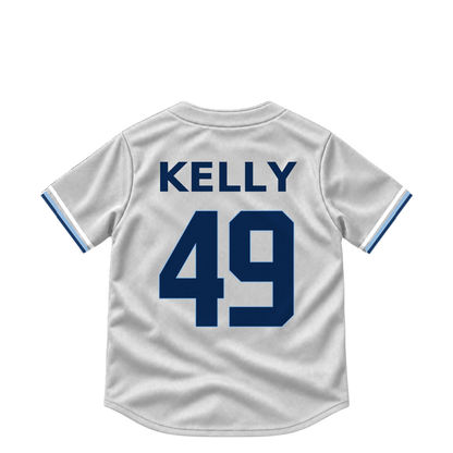 Tampa Bay Rays jersey keychain — Kevin Kelly #49. Exact saved player artwork preview.