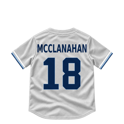 Tampa Bay Rays jersey keychain — Shane McClanahan #18. Exact saved player artwork preview.