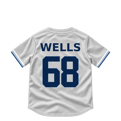 Tampa Bay Rays jersey keychain — Tyler Wells #68. Exact saved player artwork preview.