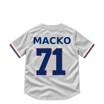 Texas Rangers jersey keychain — Adam Macko #71. Exact saved player artwork preview.
