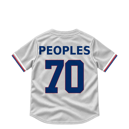 Texas Rangers jersey keychain — Ben Peoples #70. Exact saved player artwork preview.