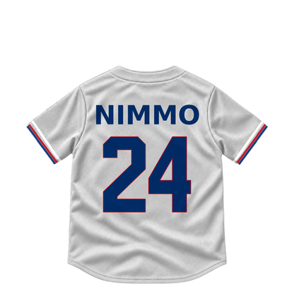 Texas Rangers jersey keychain — Brandon Nimmo #24. Exact saved player artwork preview.