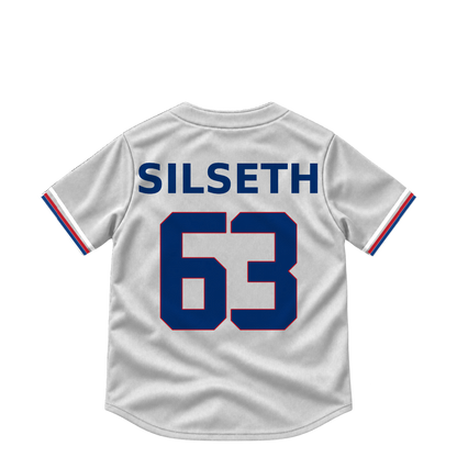 Texas Rangers jersey keychain — Chase Silseth #63. Exact saved player artwork preview.