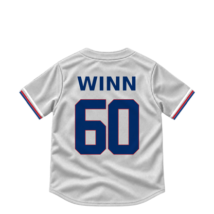 Texas Rangers jersey keychain — Cole Winn #60. Exact saved player artwork preview.