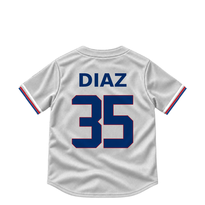 Texas Rangers jersey keychain — Elias Diaz #35. Exact saved player artwork preview.