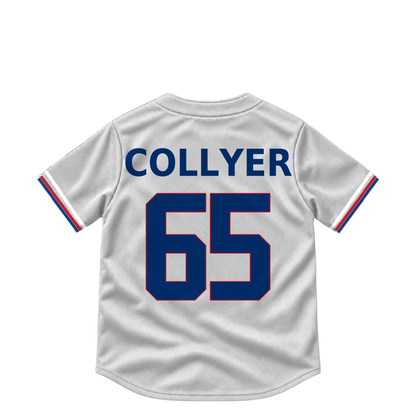 Texas Rangers jersey keychain — Gavin Collyer #65. Exact saved player artwork preview.