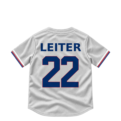 Texas Rangers jersey keychain — Jack Leiter #22. Exact saved player artwork preview.