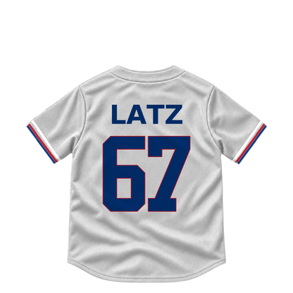 Texas Rangers jersey keychain — Jacob Latz #67. Exact saved player artwork preview.
