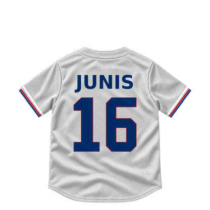 Texas Rangers jersey keychain — Jakob Junis #16. Exact saved player artwork preview.