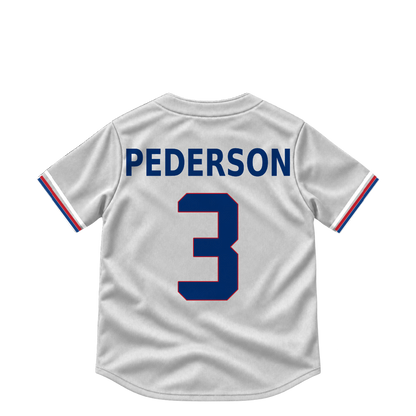 Texas Rangers jersey keychain — Joc Pederson #3. Exact saved player artwork preview.