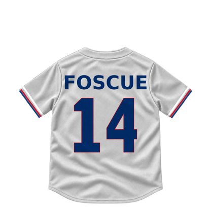 Texas Rangers jersey keychain — Justin Foscue #14. Exact saved player artwork preview.
