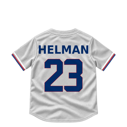 Texas Rangers jersey keychain — Michael Helman #23. Exact saved player artwork preview.