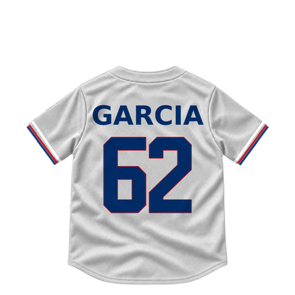 Texas Rangers jersey keychain — Robert Garcia #62. Exact saved player artwork preview.