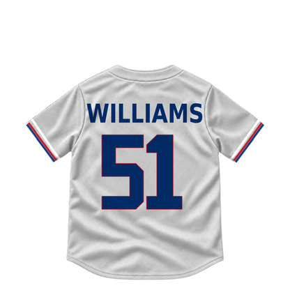 Texas Rangers jersey keychain — Trevor Williams #51. Exact saved player artwork preview.