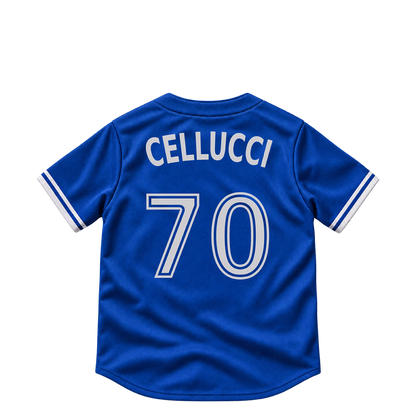 Toronto Blue Jays jersey keychain — Brendan Cellucci #70. Exact saved player artwork preview.