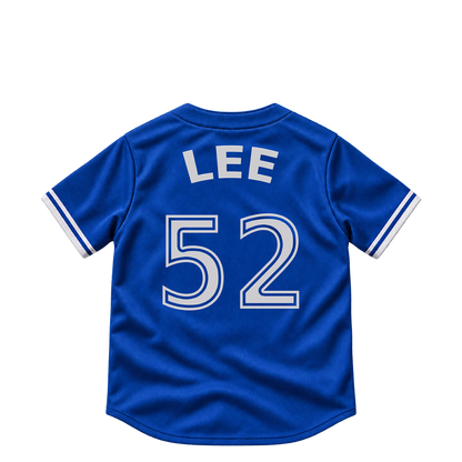 Toronto Blue Jays jersey keychain — Chase Lee #52. Exact saved player artwork preview.
