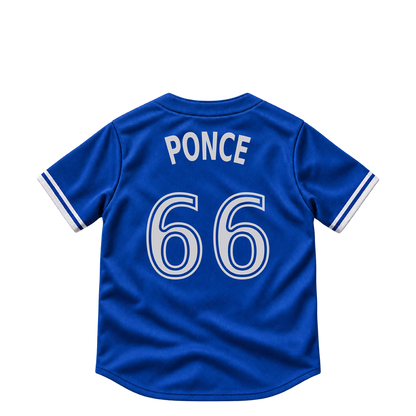 Toronto Blue Jays jersey keychain — Cody Ponce #66. Exact saved player artwork preview.