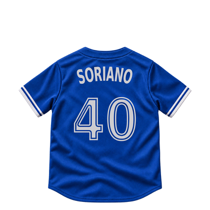 Toronto Blue Jays jersey keychain — Jose Soriano #40. Exact saved player artwork preview.