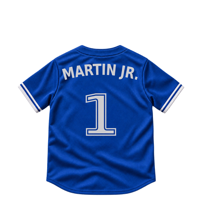 Toronto Blue Jays jersey keychain — Rudy Martin Jr. #1. Exact saved player artwork preview.
