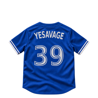 Toronto Blue Jays jersey keychain — Trey Yesavage #39. Exact saved player artwork preview.