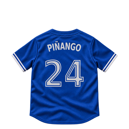 Toronto Blue Jays jersey keychain — Yohendrick Pinango #24. Exact saved player artwork preview.