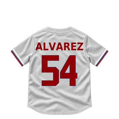 Washington Nationals jersey keychain — Andrew Alvarez #54. Exact saved player artwork preview.