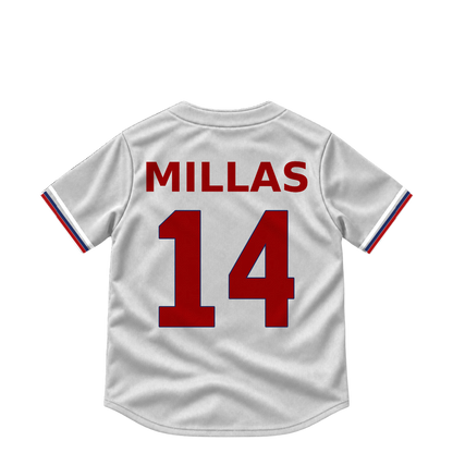 Washington Nationals jersey keychain — Drew Millas #14. Exact saved player artwork preview.