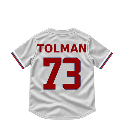 Washington Nationals jersey keychain — Erik Tolman #73. Exact saved player artwork preview.