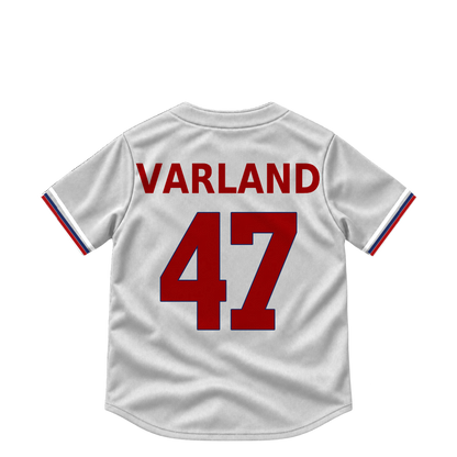 Washington Nationals jersey keychain — Gus Varland #47. Exact saved player artwork preview.