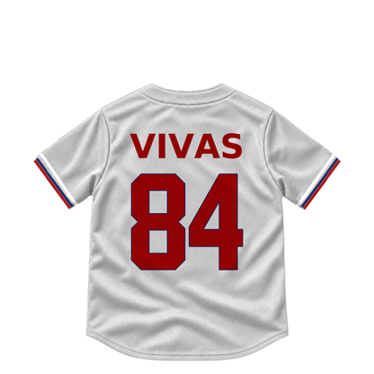 Washington Nationals jersey keychain — Jorbit Vivas #84. Exact saved player artwork preview.