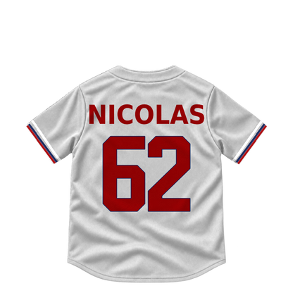 Washington Nationals jersey keychain — Kyle Nicolas #62. Exact saved player artwork preview.
