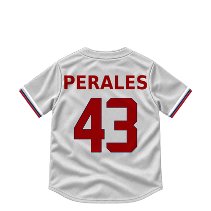 Washington Nationals jersey keychain — Luis Perales #43. Exact saved player artwork preview.