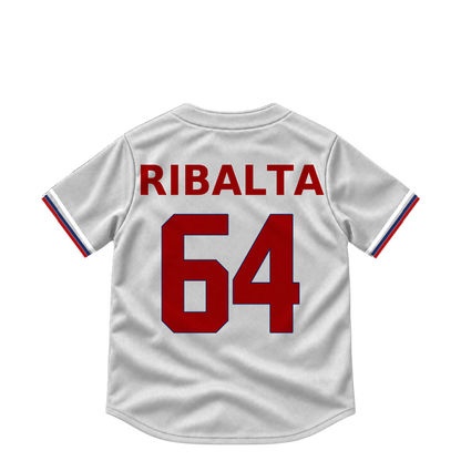 Washington Nationals jersey keychain — Orlando Ribalta #64. Exact saved player artwork preview.