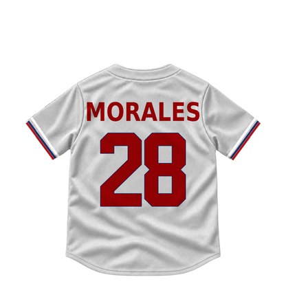 Washington Nationals jersey keychain — Yohandy Morales #28. Exact saved player artwork preview.