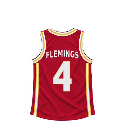 Atlanta Hawks jersey keychain — Kingston Flemings #4. Exact saved player artwork preview.