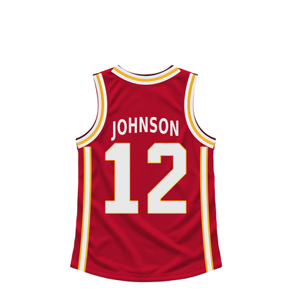 Atlanta Hawks jersey keychain — Kobe Johnson #12. Exact saved player artwork preview.