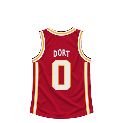Atlanta Hawks jersey keychain — Luguentz Dort #0. Exact saved player artwork preview.